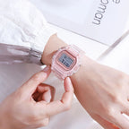 Transparent Digital Sport Wristwatch – Unisex Timepiece for Kids and Adults