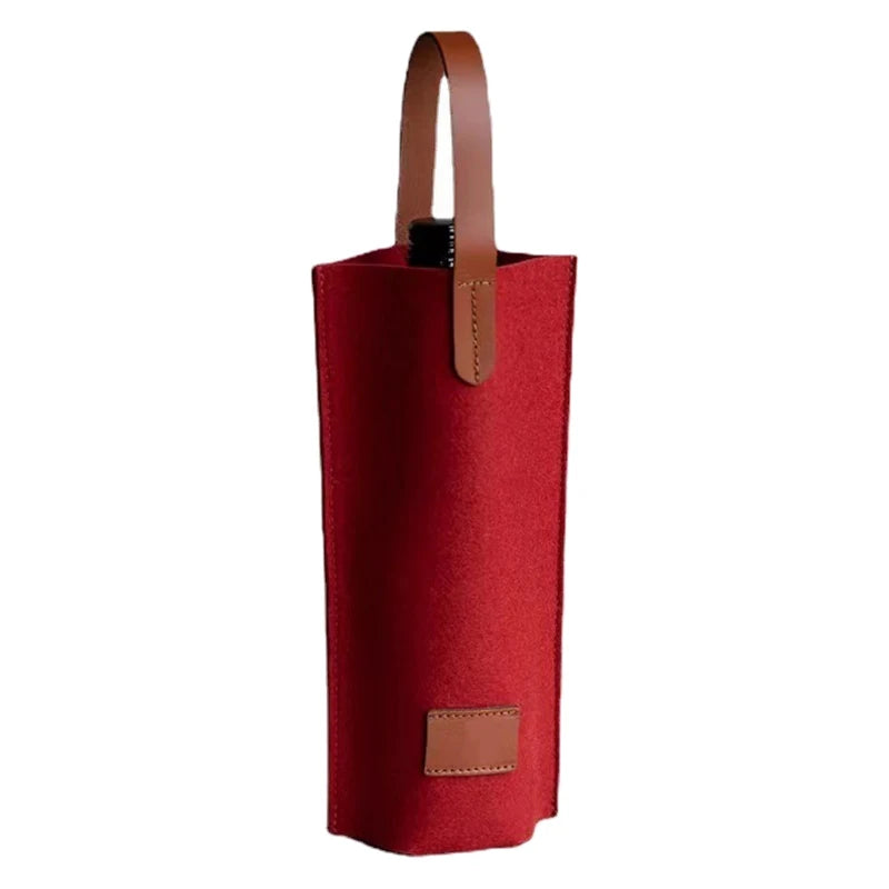 Felt Single Wine Bottle Tote – Padded Insulated Carrier for Gift Giving