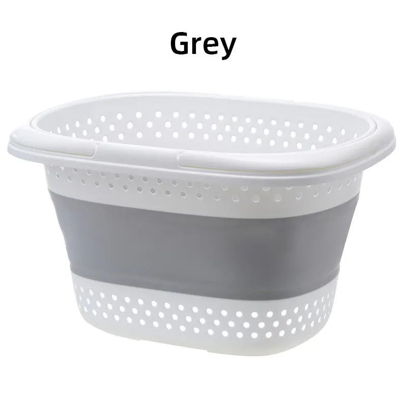 Collapsible Plastic Laundry Basket – Large Folding Storage for Home Organization