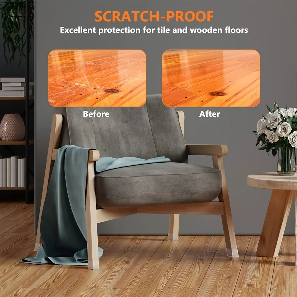 Silicone Chair Leg Floor Protectors – Scratch-Resistant Covers for Hardwood