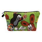 Large Animal Makeup Bag – Flamingo Cat Print Organizer for Travel Cosmetics