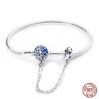 925 Sterling Silver Charm Bracelet – Adjustable Green Zircon for Birthday Gifts