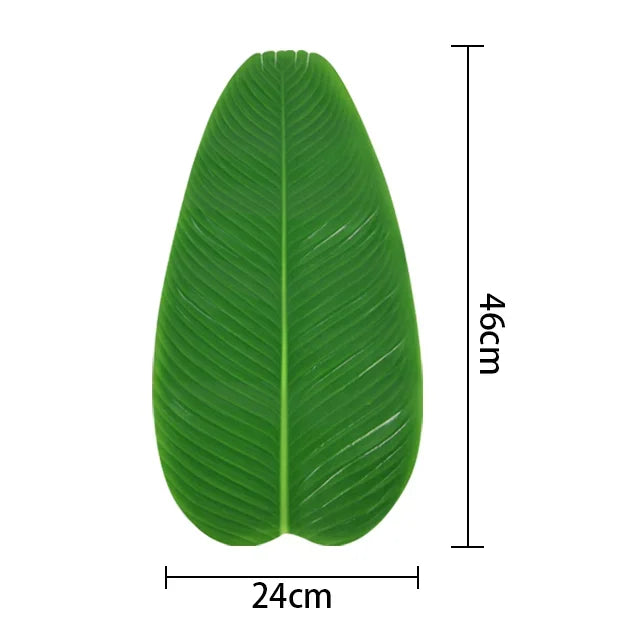 Artificial Banana Palm Leaves – Waterproof Tropical Table Decor for Luau Party