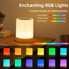 Smart RGB Touch Bedside Lamp – USB Rechargeable Night Light for Bedroom Decor