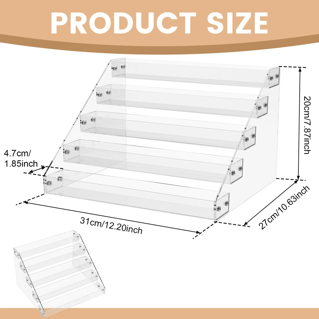 Acrylic Display Stand – Tiered Shelf for Nail Polish Perfume and Cosmetics