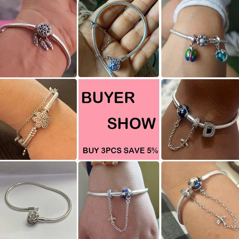 925 Sterling Silver Charm Bracelet – Adjustable Green Zircon for Birthday Gifts