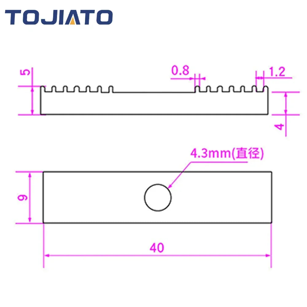 GT2 Timing Belt Clamp – Aluminum Alloy 9x40mm for 3D Printer