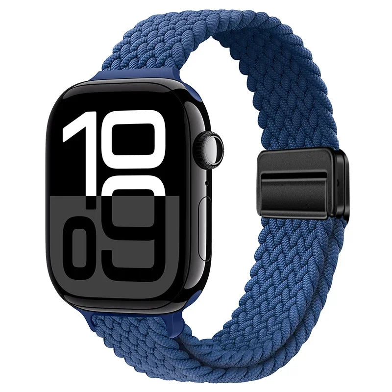 Braided Nylon Loop Watch Band – Magnetic Adjustable Bracelet for Apple iWatch