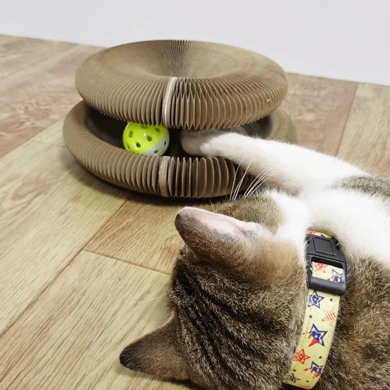 Foldable Corrugated Cat Scratcher – Interactive Toy for Claw Grinding