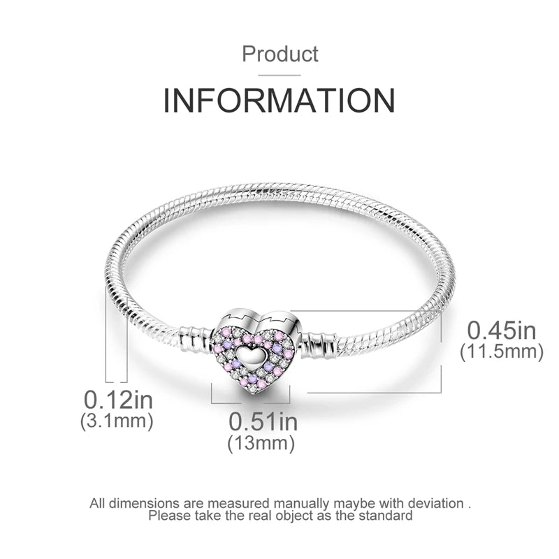 925 Sterling Silver Charm Bracelet – Adjustable Green Zircon for Birthday Gifts