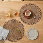 Natural Jute Woven Placemats – Rustic Boho Table Decor for Dining Room