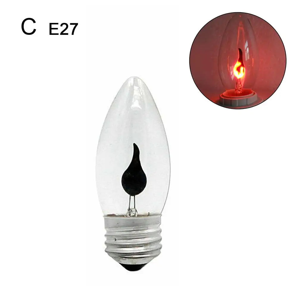 LED Flame Effect Candle Bulb – Vintage Edison Fire Lamp for Home Decor