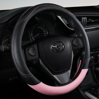 PU Leather Steering Wheel Cover – Non-Slip Grip for Universal Car Interior
