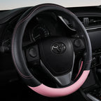 PU Leather Steering Wheel Cover – Non-Slip Grip for Universal Car Interior