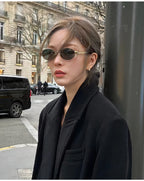 Alloy Oval Sunglasses – UV400 Protective Eyewear for Men and Women