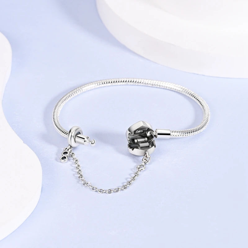 925 Sterling Silver Charm Bracelet – Adjustable Green Zircon for Birthday Gifts