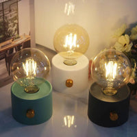 Retro LED Battery Powered Bulb Lamp – Portable Desktop Light for Bedroom Decor