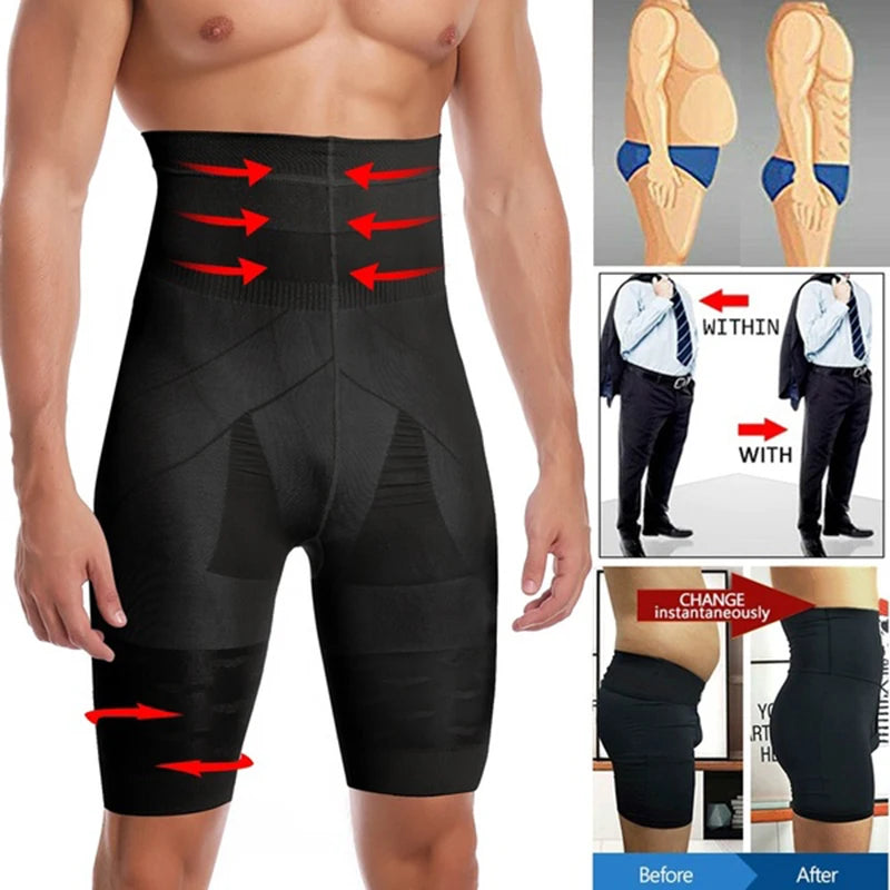 Compression Waist Trainer Shorts – Slimming Body Shaper for Men