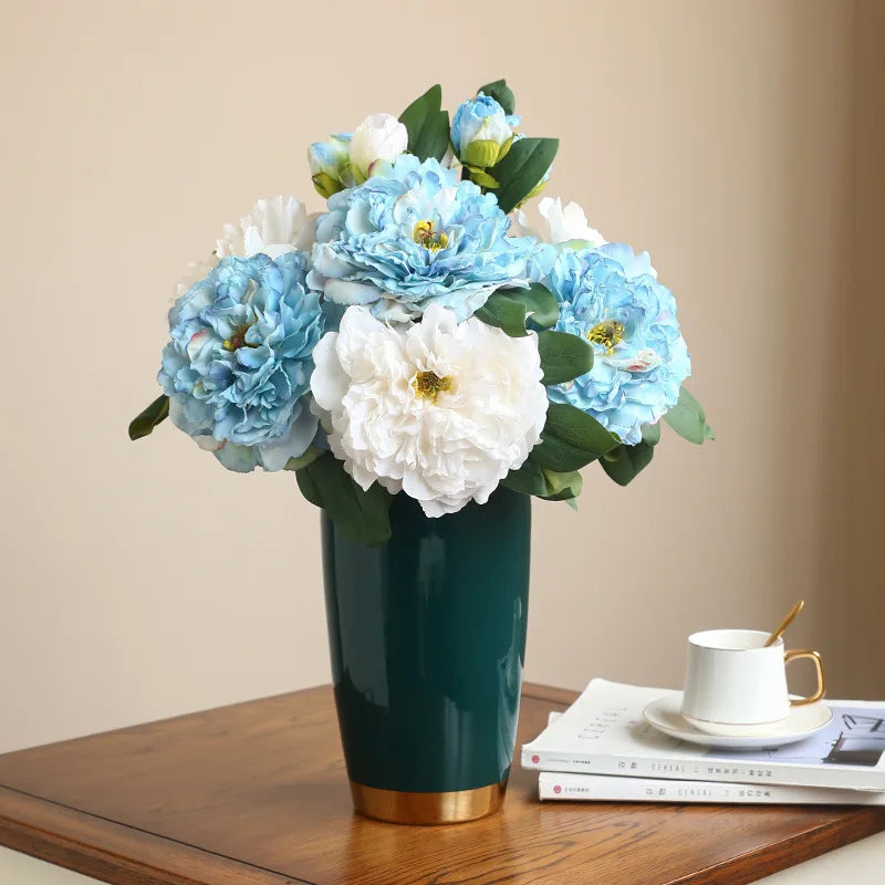 Large Silk Peony Bouquet – Realistic Artificial Flowers for Home Wedding Decor