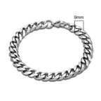 Stainless Steel Cuban Link Bracelet – 3-11mm Biker Jewelry for Men and Women