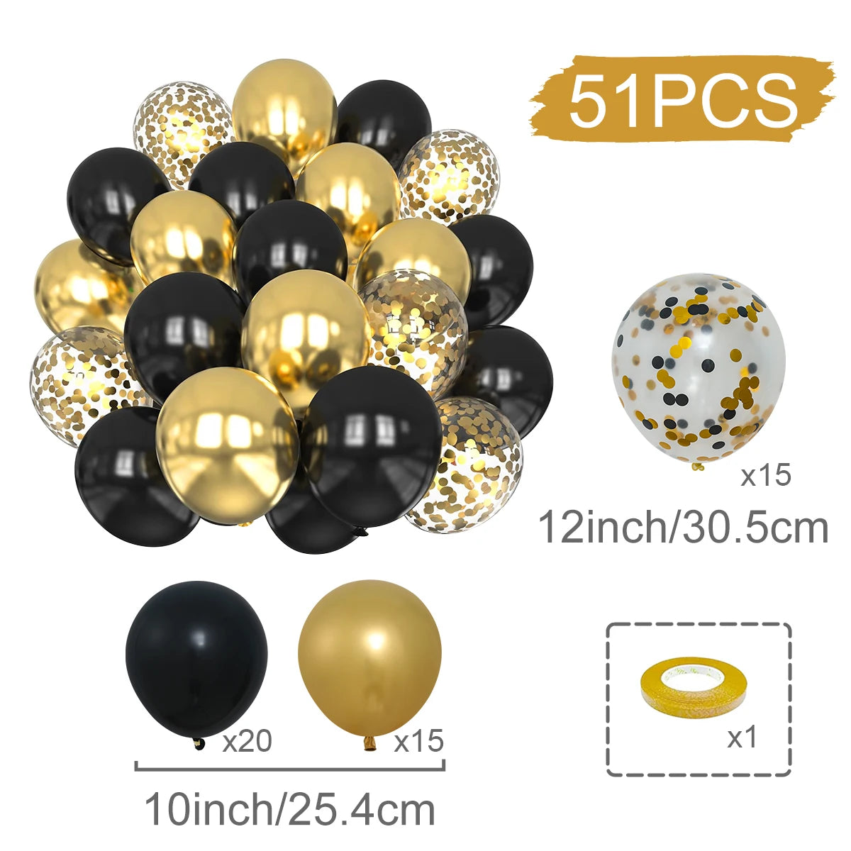Metallic Pearl and Confetti Balloons – Decorative Latex Set for Party Events