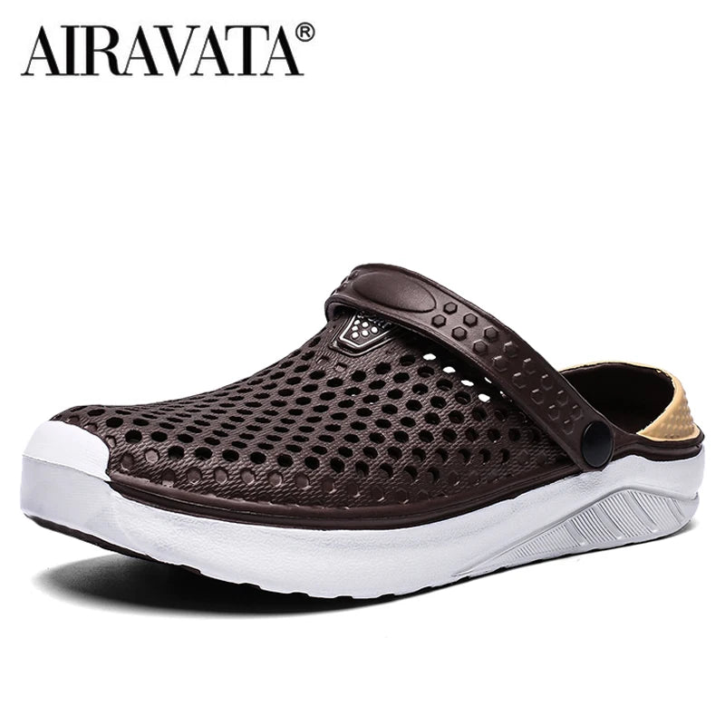 Thick Sole Beach Sandals – Waterproof Anti-Slip Footwear for Men and Women