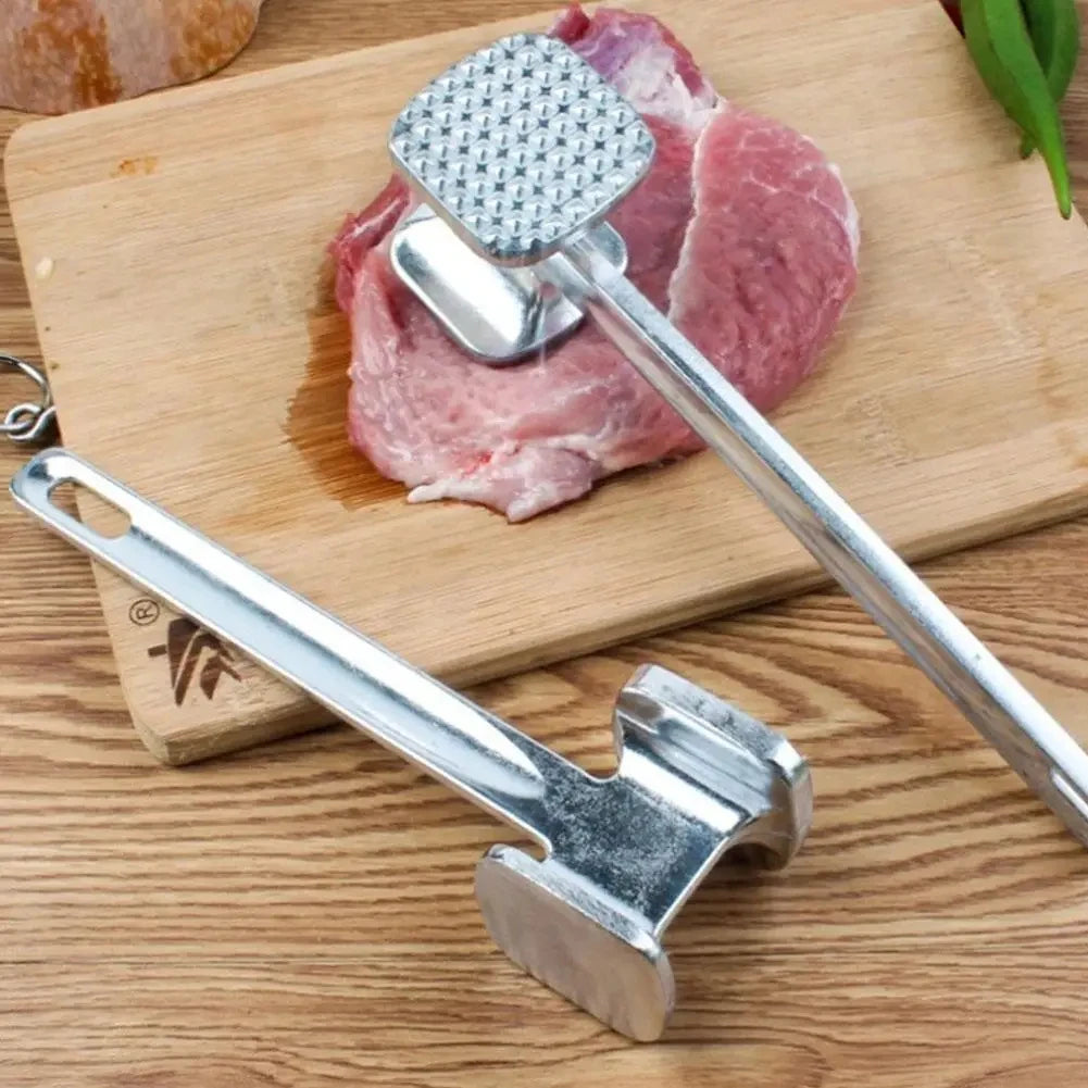 Stainless Steel Meat Tenderizer – Double-Sided Heavy Duty Hammer for Kitchen