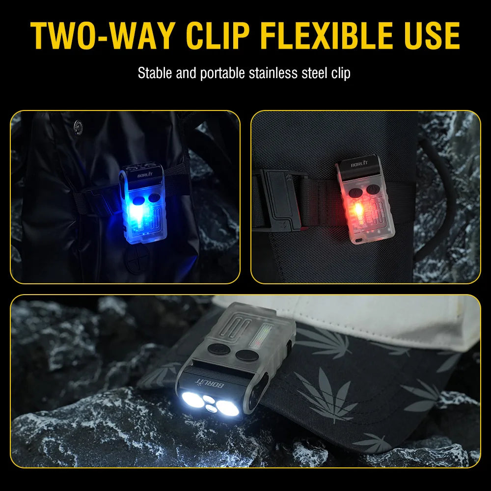 Rechargeable LED Keychain Flashlight – UV and Buzzer for Outdoor Camping
