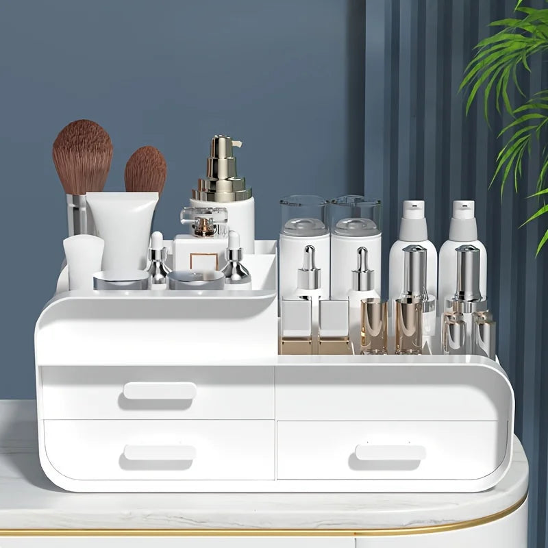 Large Plastic Makeup Organizer – Multi-Drawer Storage for Vanity Desktop