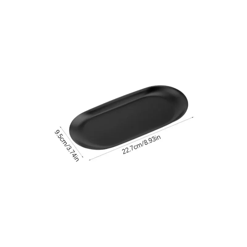 Stainless Steel Oval Tray – Minimalist Jewellery Storage for Desktop Decor
