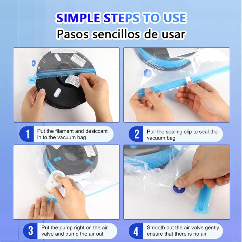 Filament Vacuum Storage Bags – Moisture-Proof Seal for 3D Printer Materials