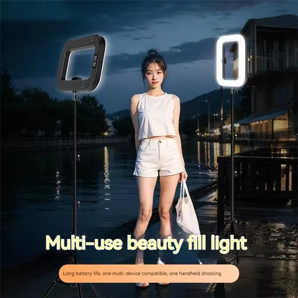 Handheld Ring LED Fill Light – Portable Rechargeable Lamp for Phone Photography