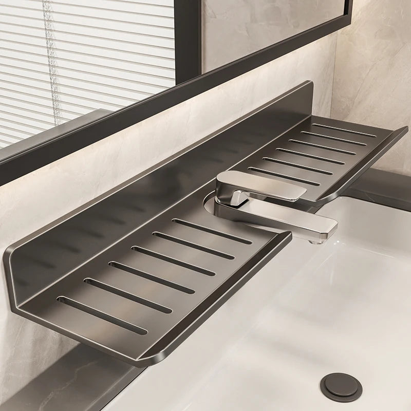 Aluminum Bathroom Wall Shelf – Punch-Free Storage for Kitchen and Toilet
