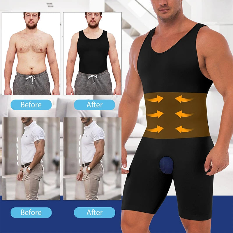 Men Full Body Shapewear – Compression Bodysuit for Tummy Control