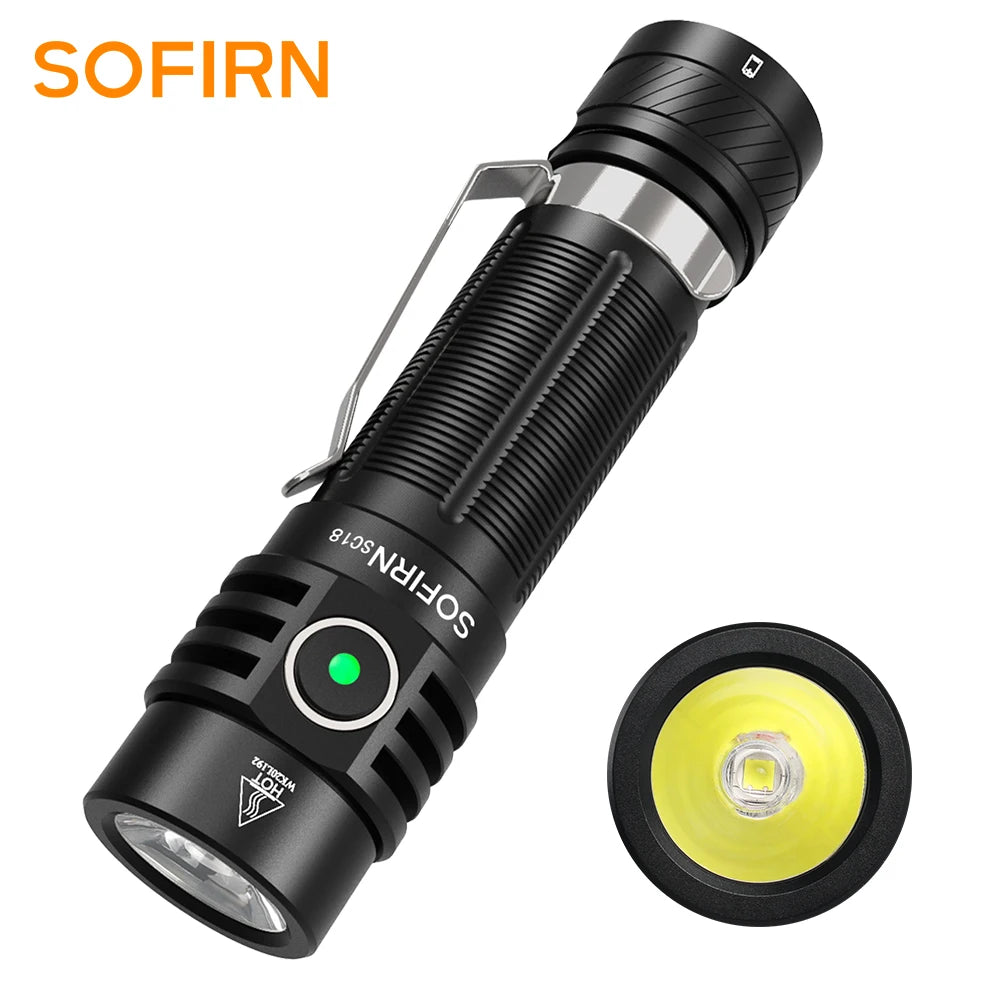 Rechargeable LED Flashlight – 1800lm USB-C Torch for Outdoor Camping Hiking