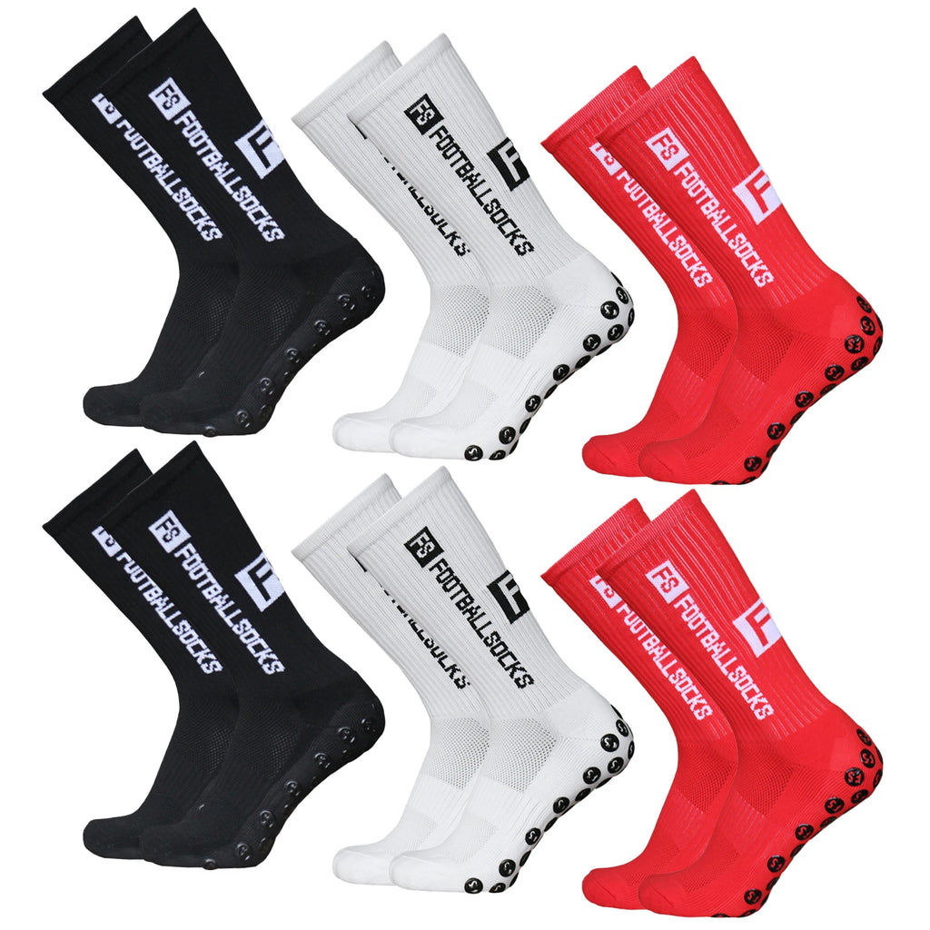 Anti-Slip Athletic Sports Socks – Stretchy Grip Crew for Football Soccer