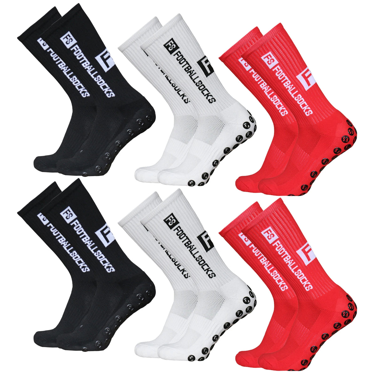 Anti-Slip Athletic Sports Socks – Stretchy Grip Crew for Football Soccer