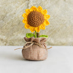 Handwoven Crochet Sunflower Potted Plant – Decorative Gift for Home Decor