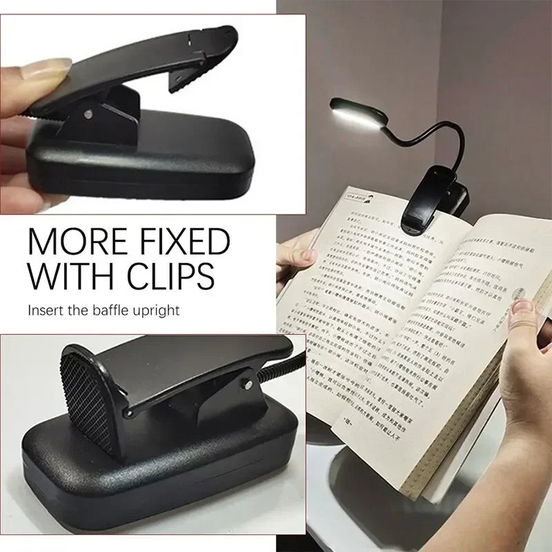 Mini LED Book Clip Light – Battery Powered Eye Protection for Night Reading