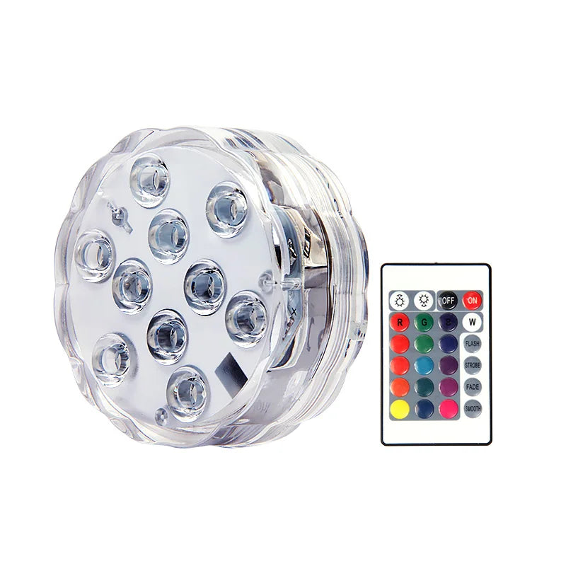 RGB LED Submersible Light – Waterproof Battery Operated Decor for Pool Parties