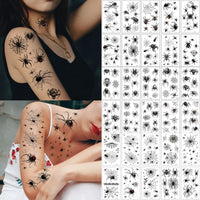 Spider Web Temporary Tattoo Stickers – Waterproof Halloween Face Body Art