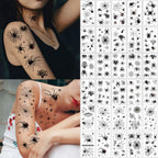 Spider Web Temporary Tattoo Stickers – Waterproof Halloween Face Body Art