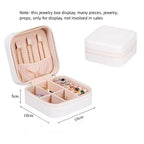 Leather Double Jewelry Box – Zippered Grid Organizer for Travel Storage