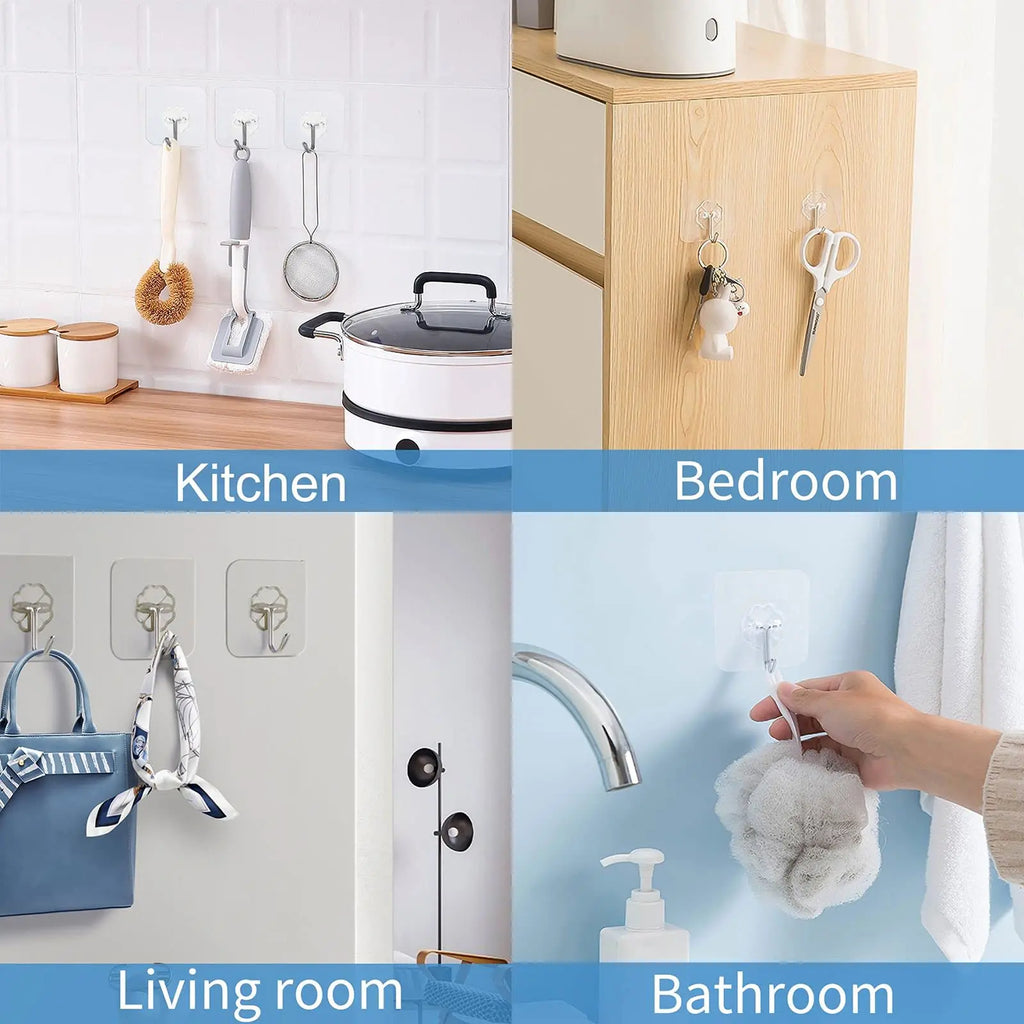 Self-Adhesive Wall Hooks – Waterproof and Oilproof for Kitchen Bathroom
