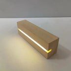 Wooden LED Display Stand – 5mm Warm Light Base for Acrylic Signage