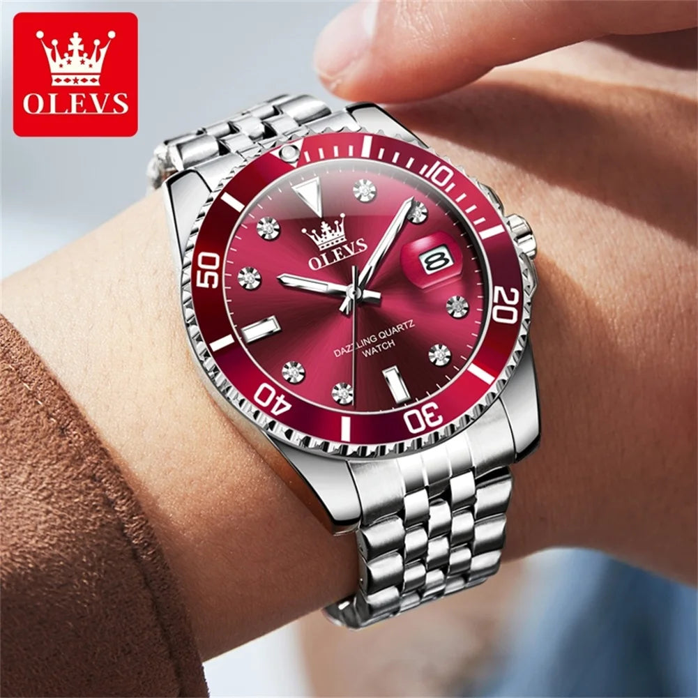 Stainless Steel Quartz Watch – Luminous Calendar Wristwatch for Business Men
