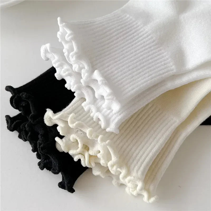 Ruffled Cotton Ankle Socks – Kawaii Lolita Accessories for Women