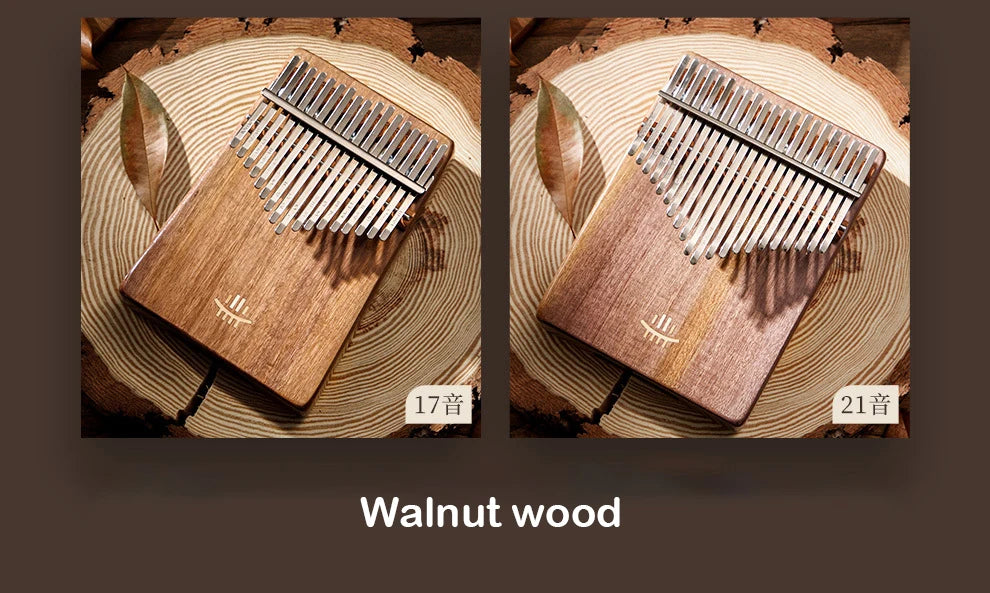 Hluru Wooden Kalimba – 21 Key Thumb Piano for Music Beginners and Education