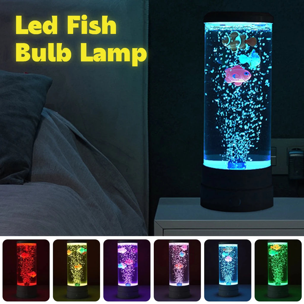 Color Changing LED Fish Lamp – Simulated Bubble Aquarium for Home Decor