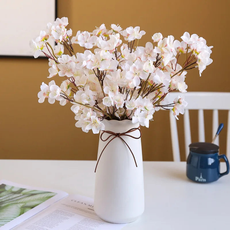 Artificial Silk Cherry Blossom Branch – 41cm Peach Floral for Wedding Decor